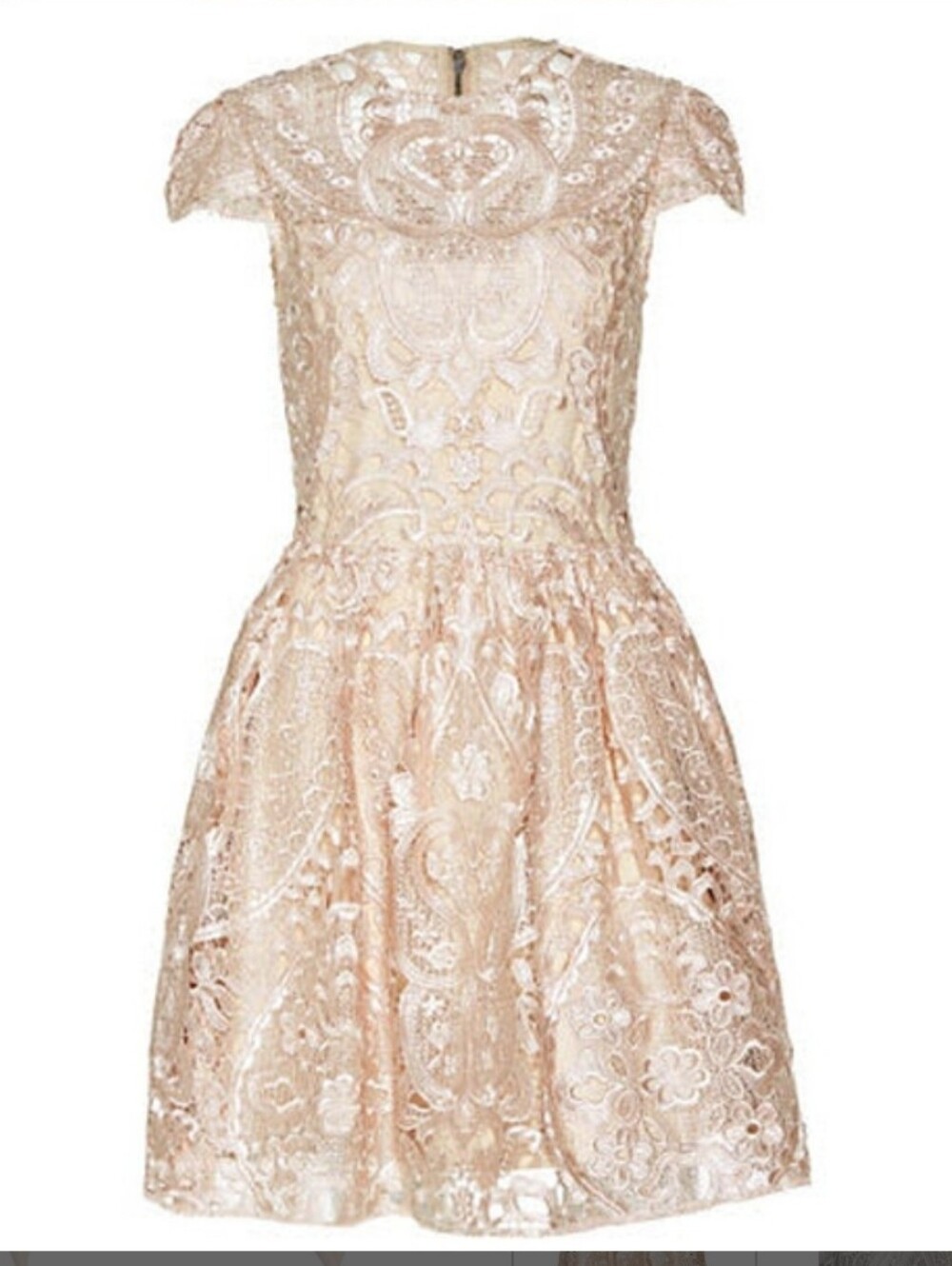 Alice & Olivia Gracia Cap-Sleeve Lace Dress Size Medium